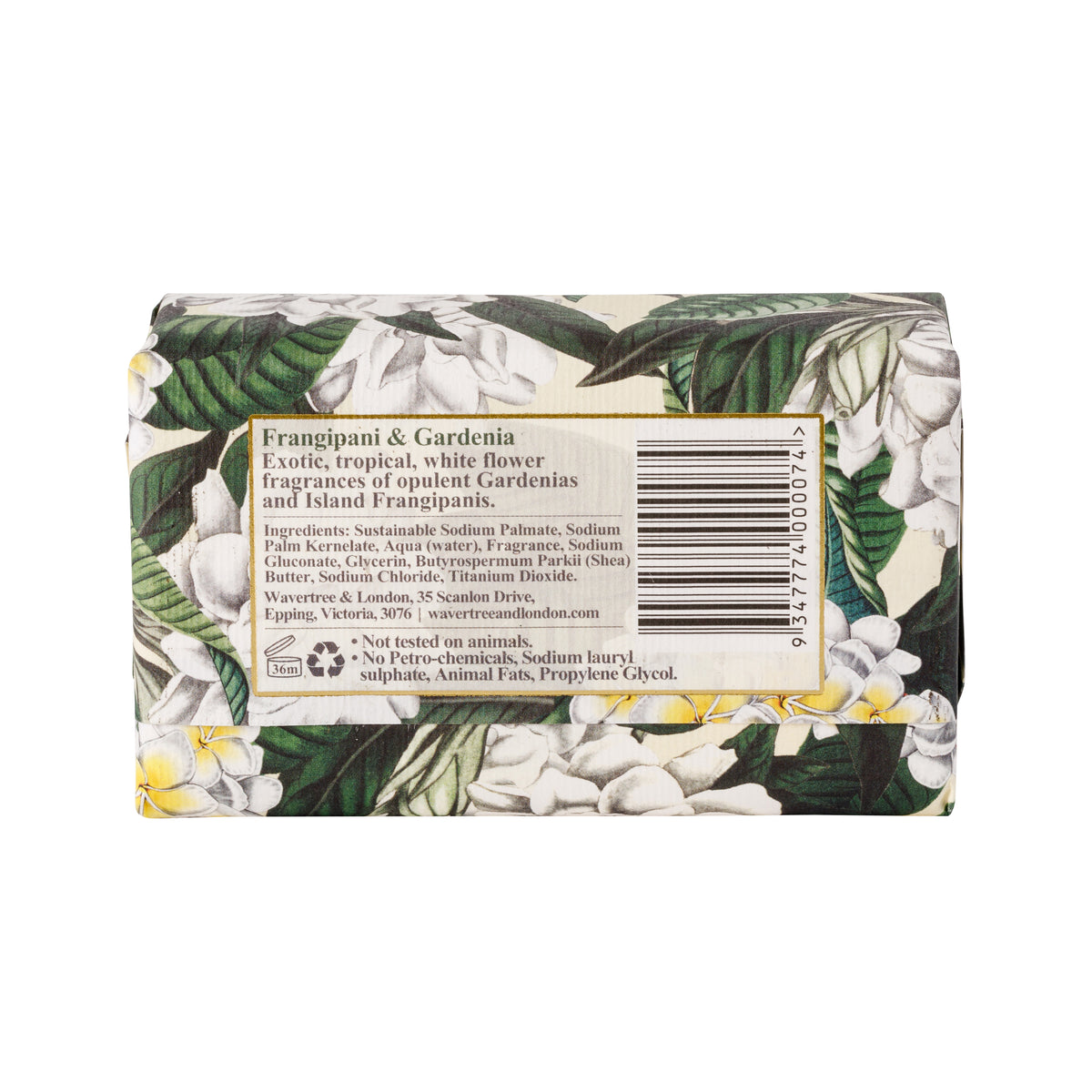 Wavertree & London Frangipani & Gardenia Soap Bar 200g