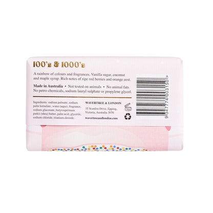 Wavertree & London Strawberry Shake Soap Bar | Moisturising Triple-Milled Bar with Shea Butter