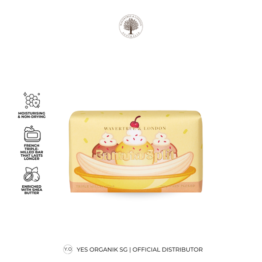 Wavertree & London Banana Split Soap Bar | Moisturising Triple-Milled Bar with Shea Butter