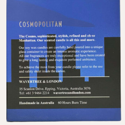 Wavertree & London Cosmopolitan Candle | Non-Toxic Soy Candle | 60H Burn