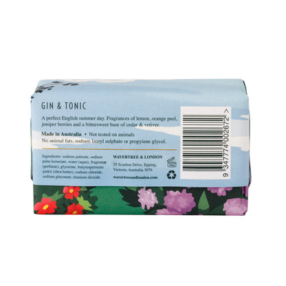 Wavertree & London Gin & Tonic Soap Bar | Moisturising Triple-Milled Bar with Shea Butter | Gentle on Skin