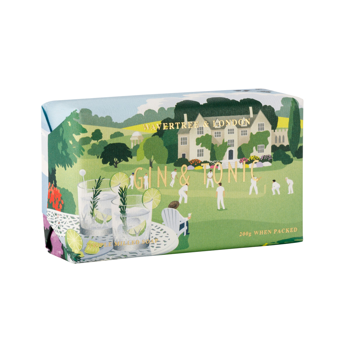 Wavertree & London Gin & Tonic Soap Bar | Moisturising Triple-Milled Bar with Shea Butter | Gentle on Skin