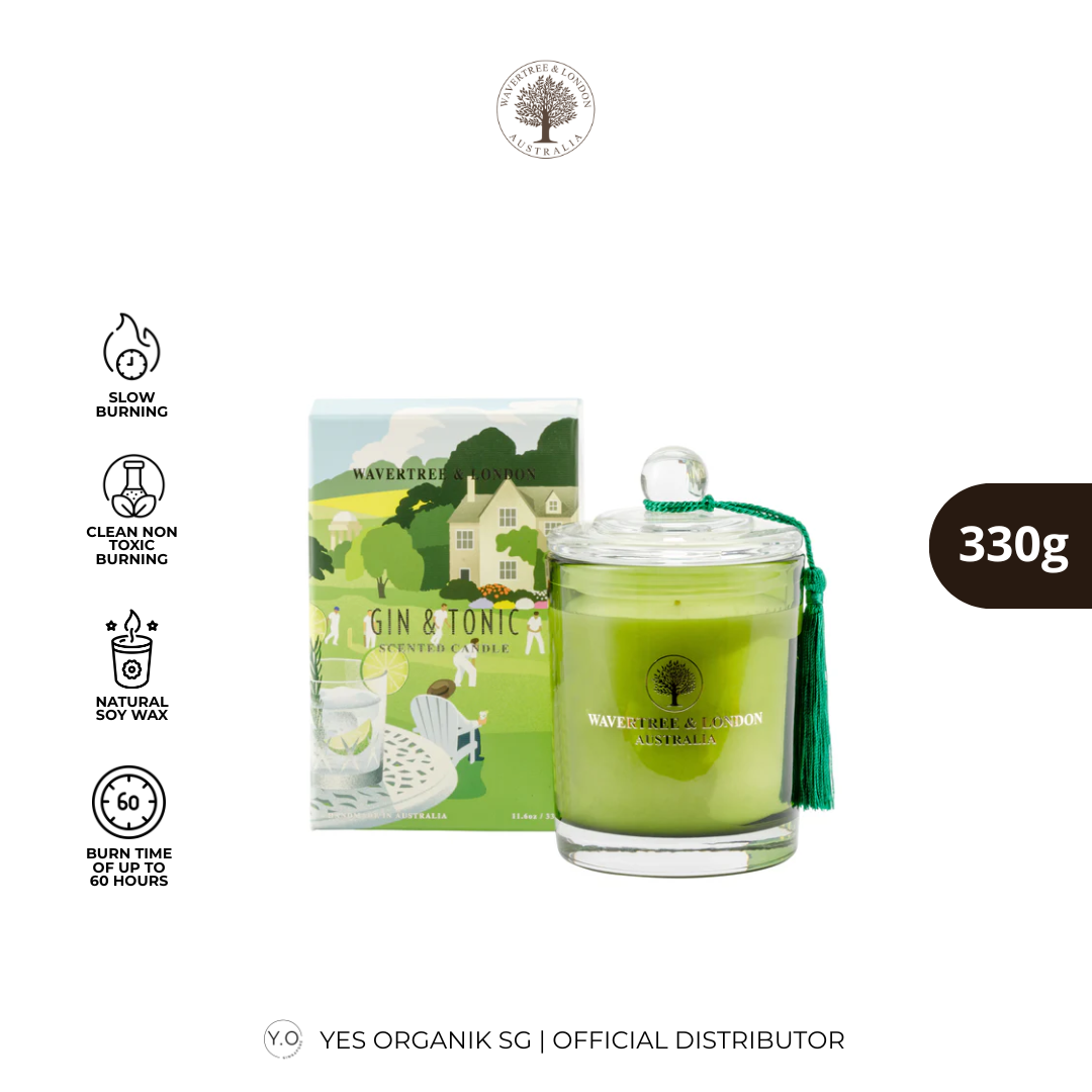 Wavertree & London Gin & Tonic Candle | Non-Toxic Soy Candle | 60H Burn