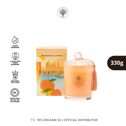 Wavertree & London Peach Bellini Candle | Non-Toxic Soy Candle | 60H Burn