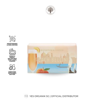 Wavertree & London Peach Bellini Soap Bar | Moisturising Triple-Milled Bar with Shea Butter | Gentle on Skin