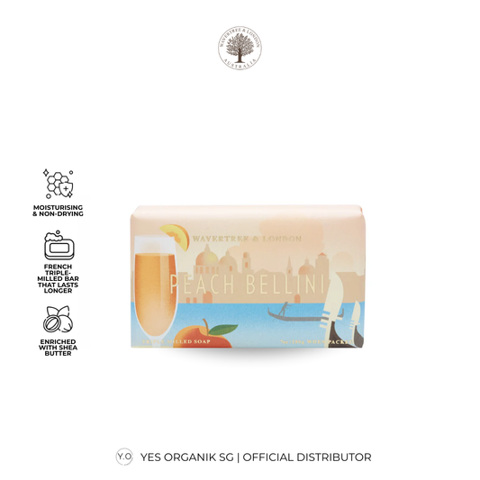 Wavertree & London Peach Bellini Soap Bar | Moisturising Triple-Milled Bar with Shea Butter | Gentle on Skin