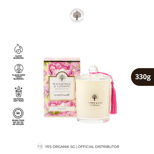 Wavertree & London Pink Peony Candle | Non-Toxic Soy Candle | 60H Burn