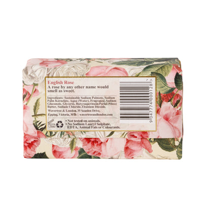 Wavertree & London English Rose Soap Bar | Moisturizing Triple-Milled Bar with Shea Butter | Gentle on Skin