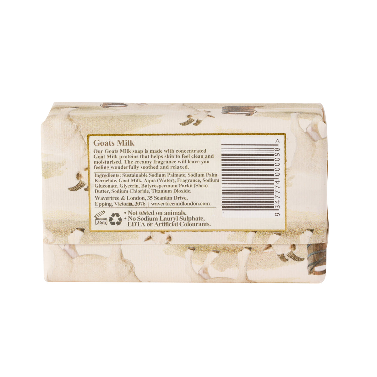 Wavertree & London Goats Milk Soap Bar | Moisturising Triple-Milled Bar with Shea Butter | Gentle on Skin