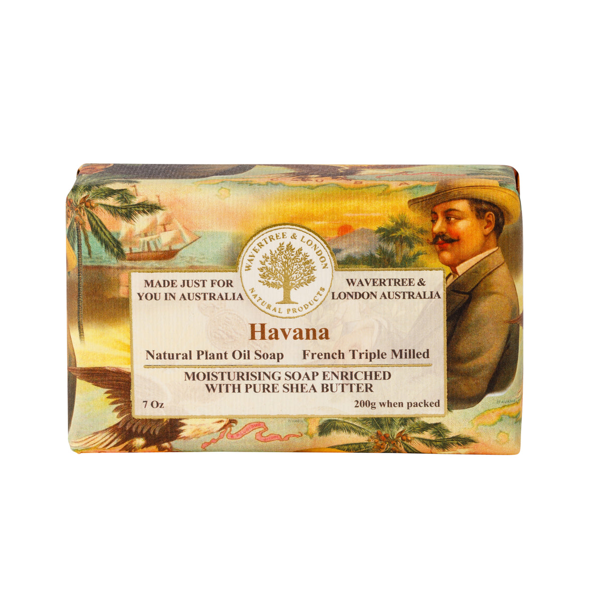 Wavertree & London Havana Soap Bar | Moisturising Triple-Milled Bar with Shea Butter | Gentle on Skin