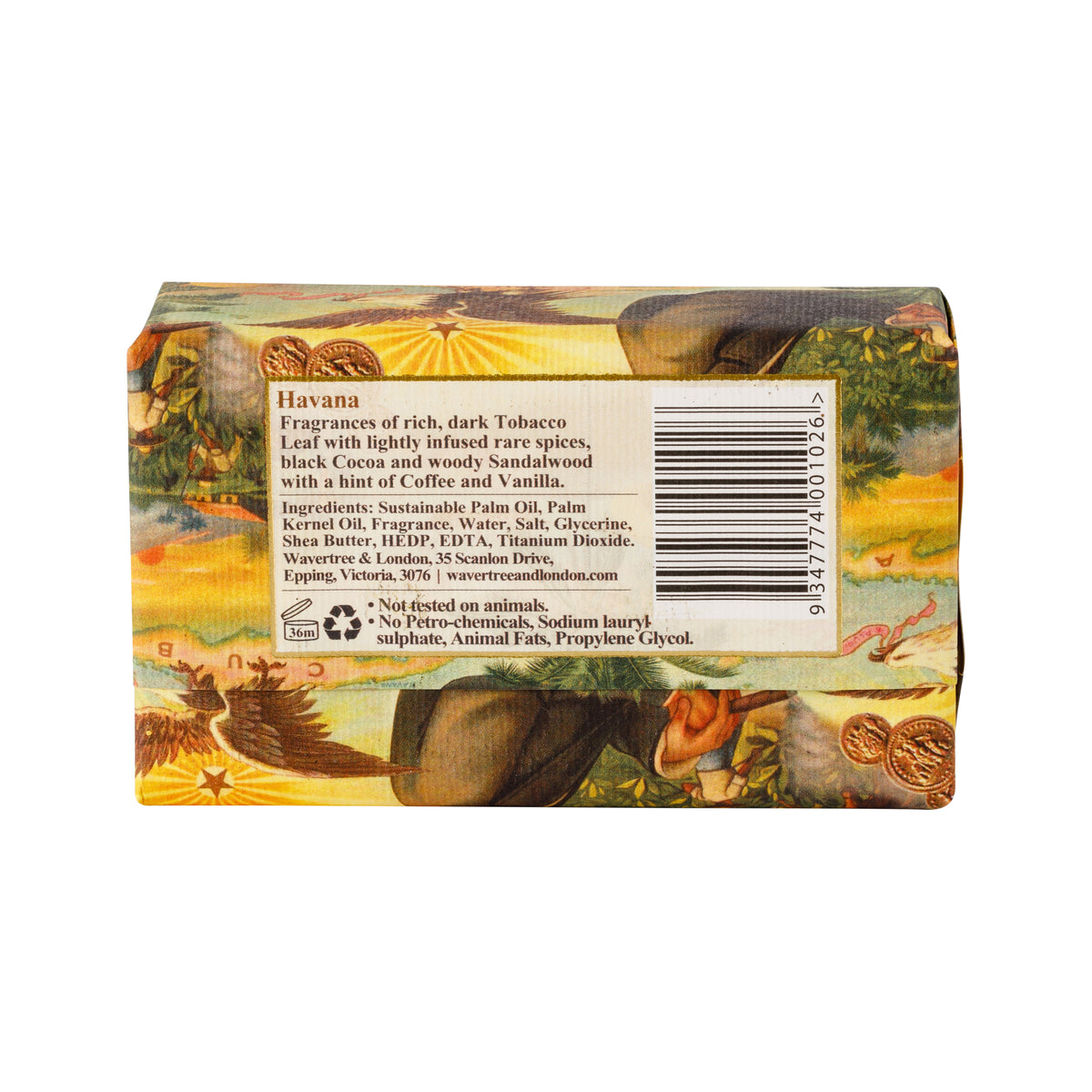 Wavertree & London Havana Soap Bar | Moisturising Triple-Milled Bar with Shea Butter | Gentle on Skin
