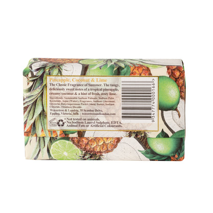 Wavertree & London Pineapple, Coconut & Lime Soap Bar | Moisturising Triple-Milled Bar with Shea Butter | Gentle on Skin