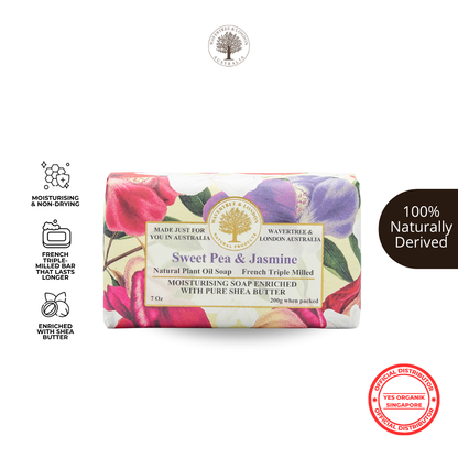 Wavertree & London Sweet Pea & Jasmine Soap Bar 200g