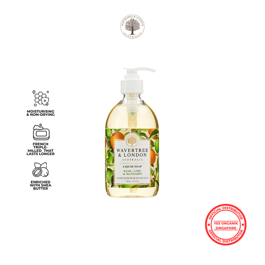 Wavertree & London Basil Lime Mandarin Liquid Soap | Shea Butter, Gentle on Sensitive Skin