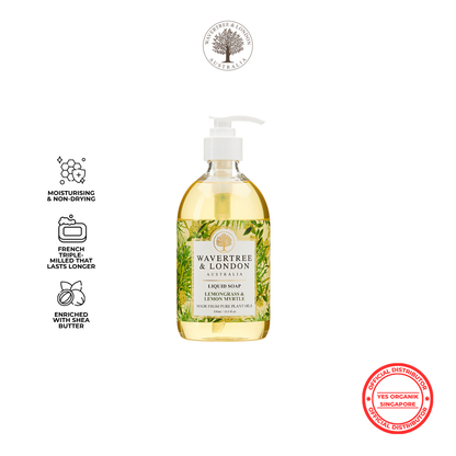 Wavertree & London Lemongrass & Lemon Myrtle Liquid Soap | Shea Butter, Gentle on Sensitive Skin