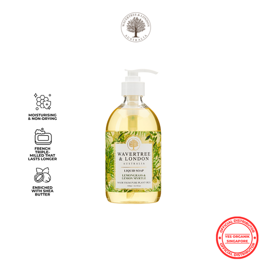 Wavertree & London Lemongrass & Lemon Myrtle Liquid Soap | Shea Butter, Gentle on Sensitive Skin