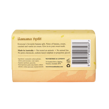 Wavertree & London Banana Split Soap Bar | Moisturising Triple-Milled Bar with Shea Butter