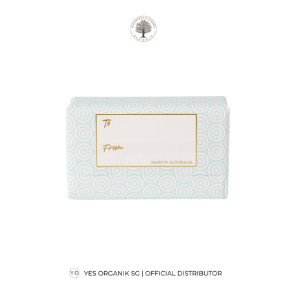 White gift box with gold text on a white background, featuring the 'YES ORGANIK SG' logo.