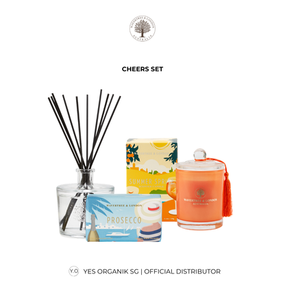Wavertree & London Cheers Set | Prosecco Soap, Gin & Tonic Diffuser & Summer Spritz Candle
