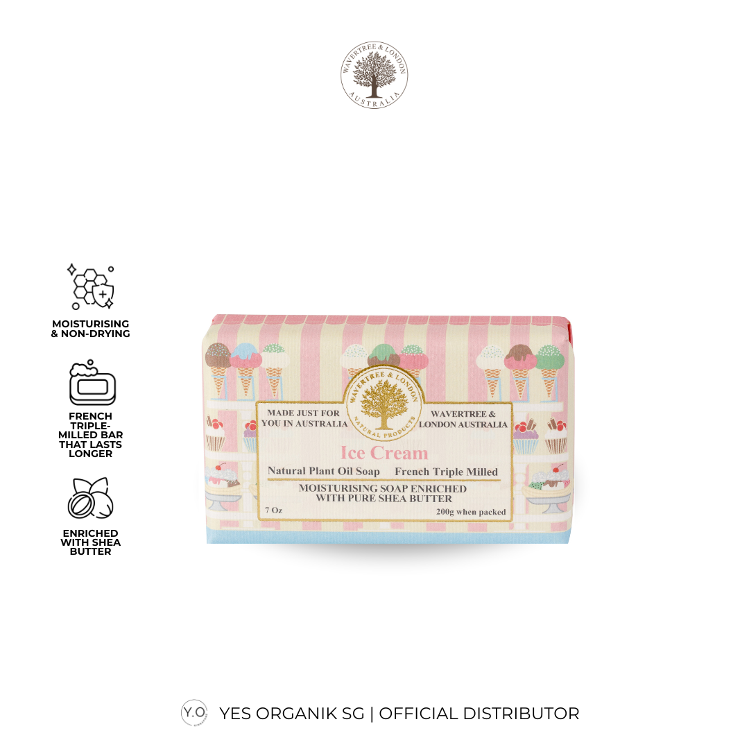 Wavertree & London Ice Cream Soap Bar | Moisturising Triple-Milled Bar with Shea Butter | Gentle on Skin