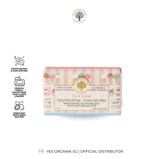 Wavertree & London Ice Cream Soap Bar | Moisturising Triple-Milled Bar with Shea Butter | Gentle on Skin