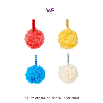 Nudy Rudy Shower Puff | Exfoliating Bath Sponge Body Scrubber