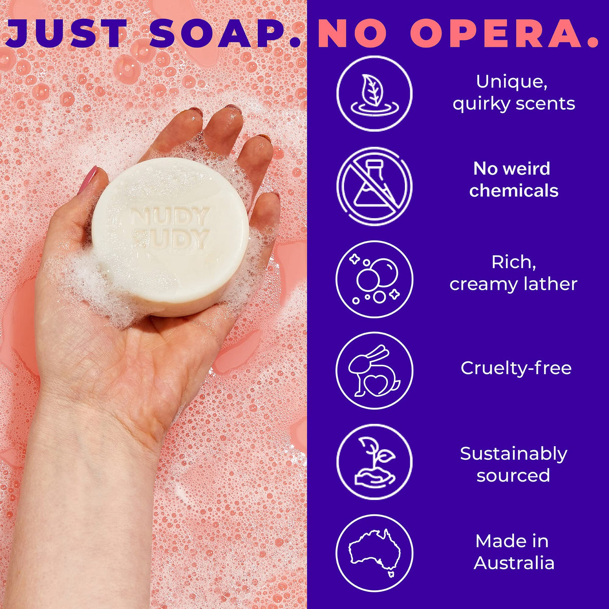 Nudy Rudy Gentle Moisturising Soap Bar with Shea Butter | Suitable for Sensitive Skin