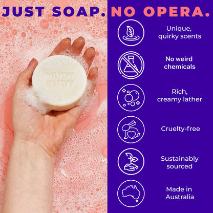 Nudy Rudy Gentle Moisturising Soap Bar with Shea Butter | Suitable for Sensitive Skin