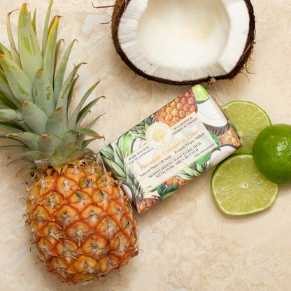 Wavertree & London Pineapple, Coconut & Lime Soap Bar | Moisturising Triple-Milled Bar with Shea Butter | Gentle on Skin