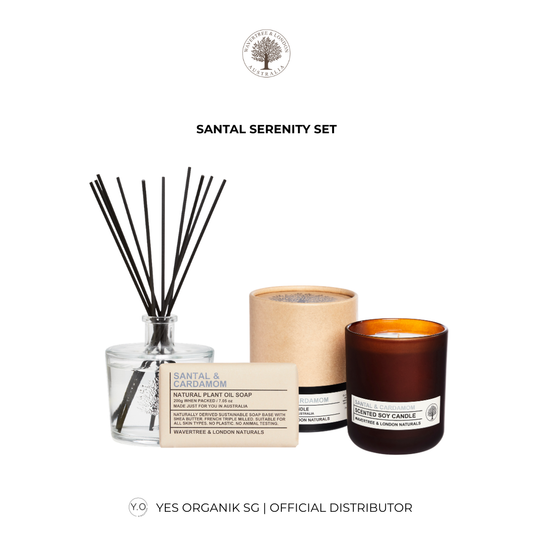 Wavertree & London Santal Serenity Set | Santal & Cardamom Soap, Pink Peony Diffuser & Santal & Cardamom Candle