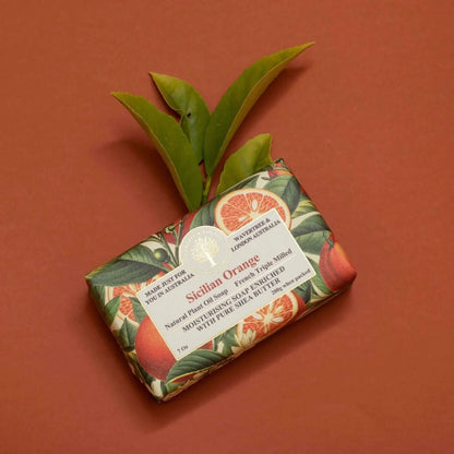 Wavertree & London Sicilian Orange Soap Bar | Moisturising Triple-Milled Bar with Shea Butter | Gentle on Skin