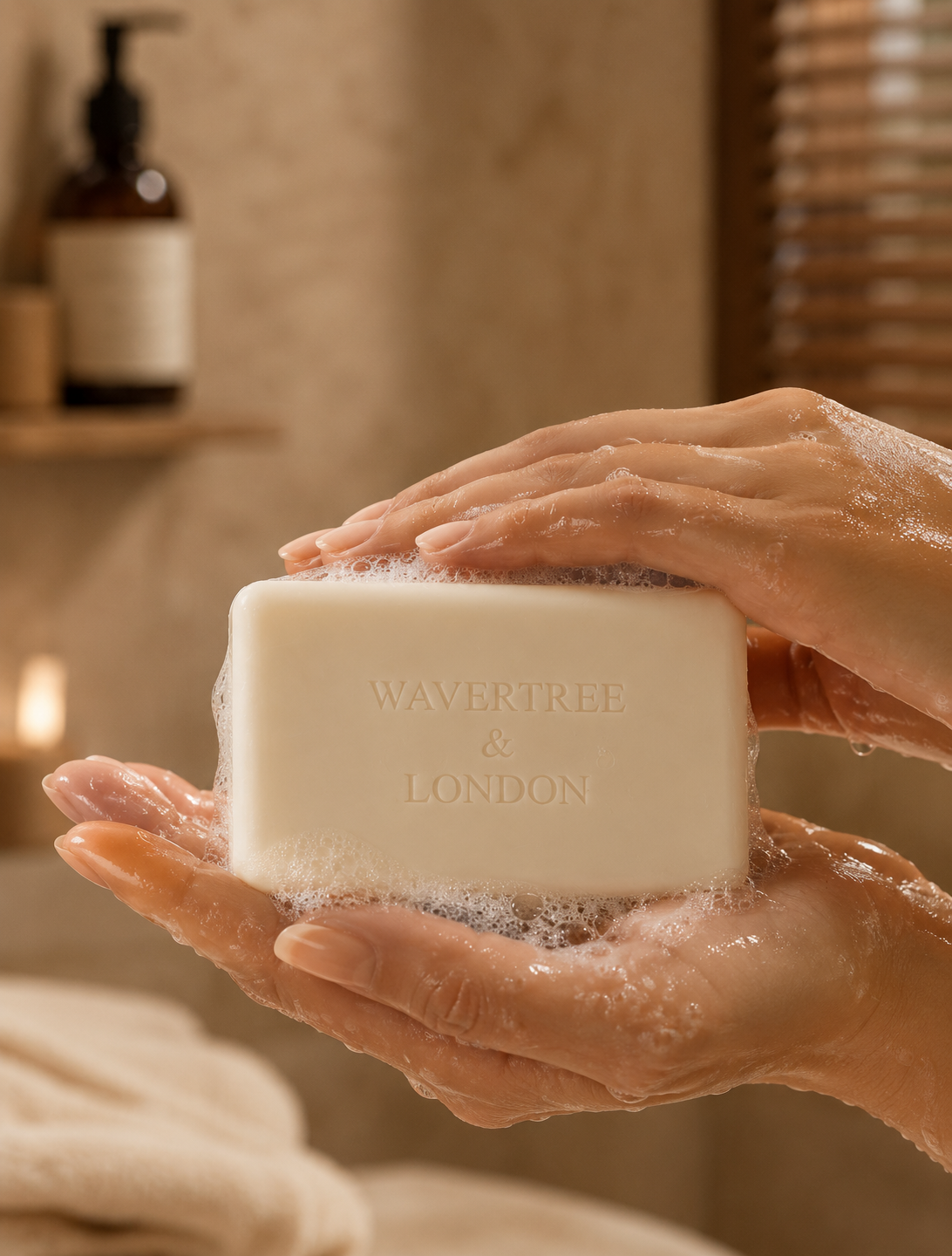 Wavertree & London Bergamot & Geranium Soap Bar | Moisturising Triple-Milled Bar with Shea Butter | 100% Naturally Derived