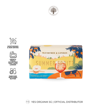 Wavertree & London Summer Spritz Soap Bar | Moisturising Triple-Milled Bar with Shea Butter | Gentle on Skin