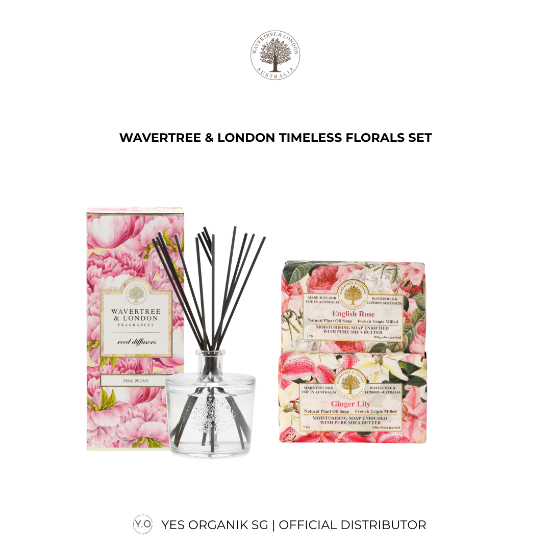 Wavertree & London Timeless Florals Set | Pink Peony Diffuser + Gingerlily & English Rose Soap